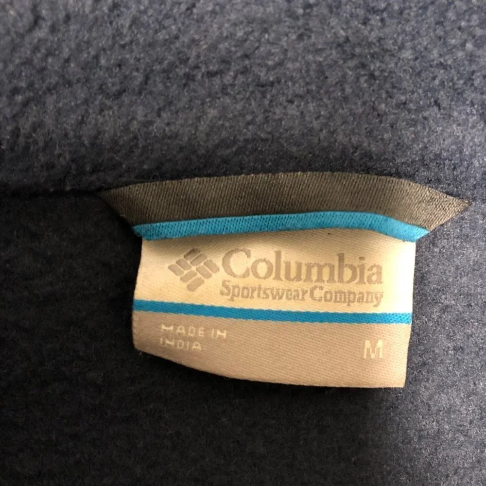 Columbia Benton Springs Fleece Vest Men's Size Medium Dark Blue Full Zip Outdoor